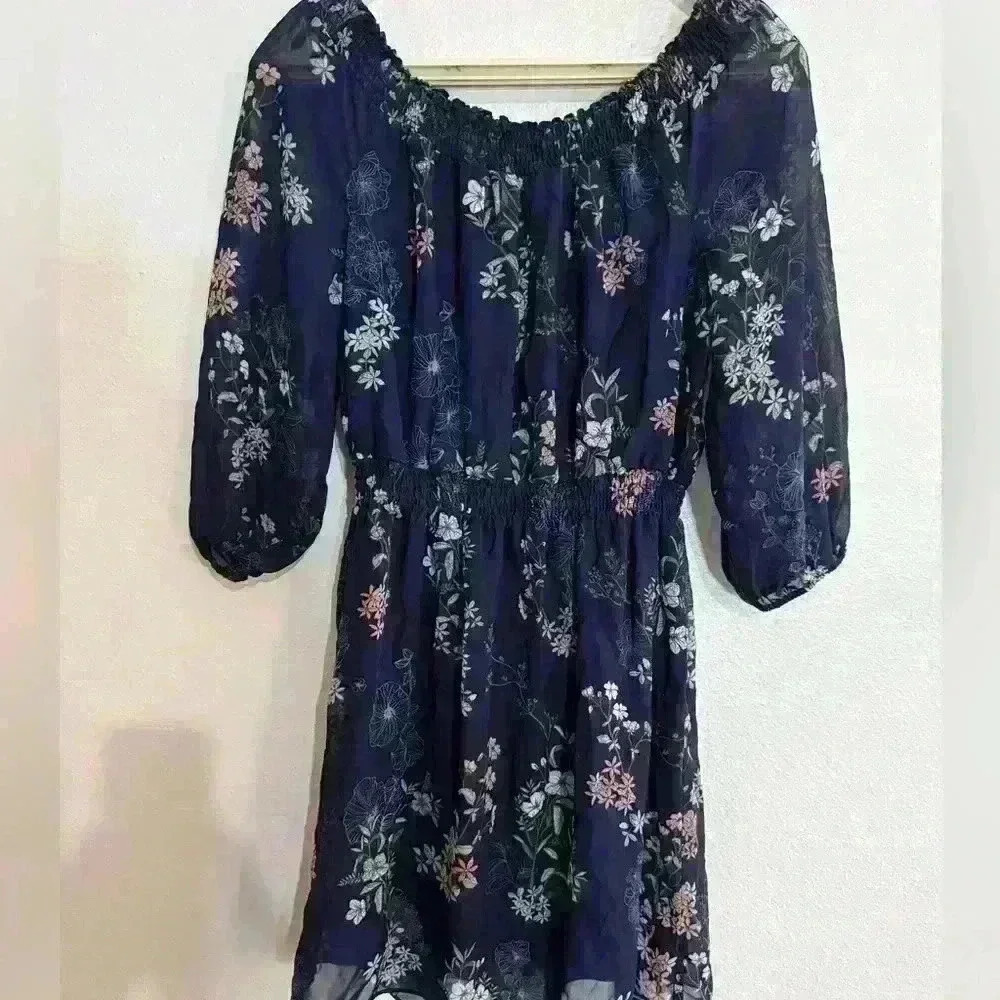 Maurice’s Blue Floral Off the Shoulder Dress